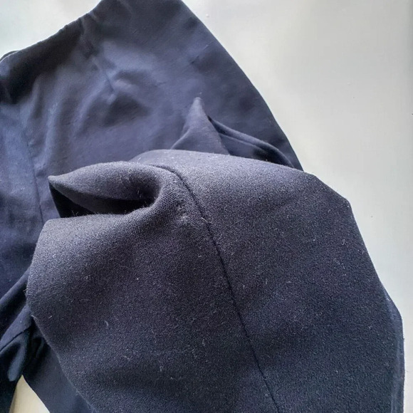 Ralph Lauren Black Label Stretch Wool Textured Trouser Blue Pants Womens 10 - Picture 8 of 15